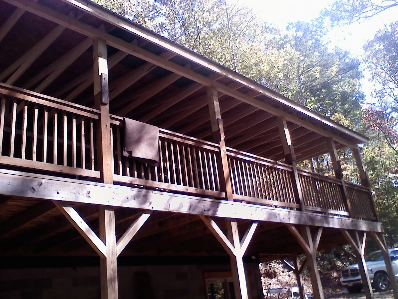 Timber framing under a new elevated porch and deck — Roof Leak Repair in Lennox by Roofing Brothers